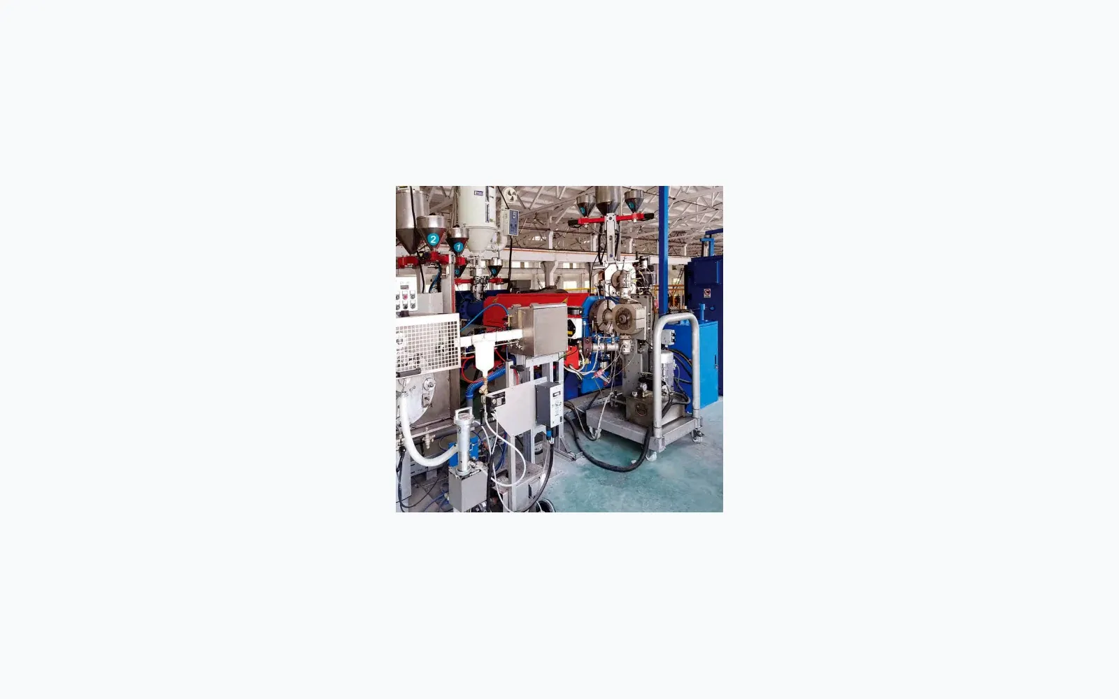 Cable extrusion line producing automotive and EV cable