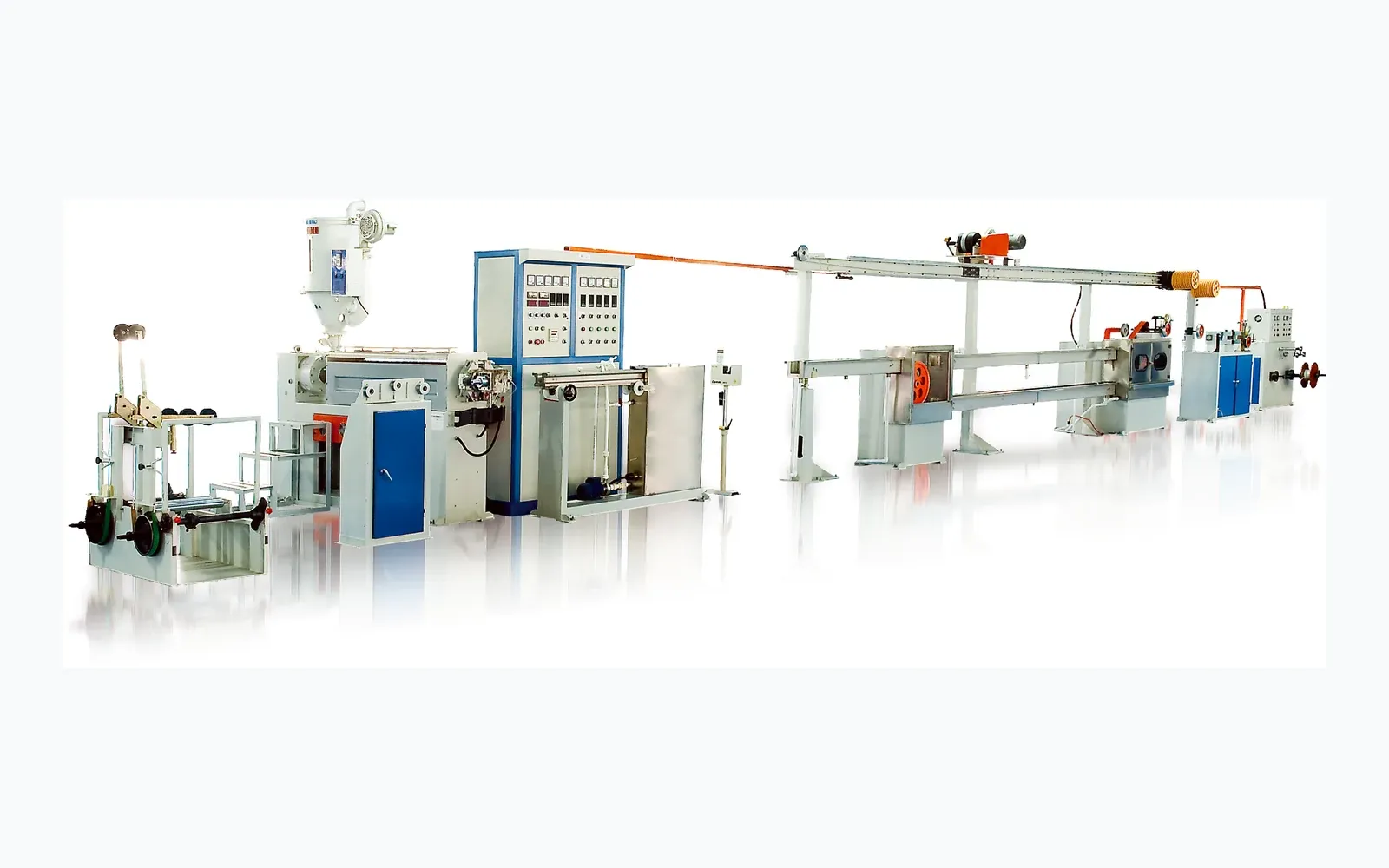 Fluoroplastic high-temperature cable extrusion line