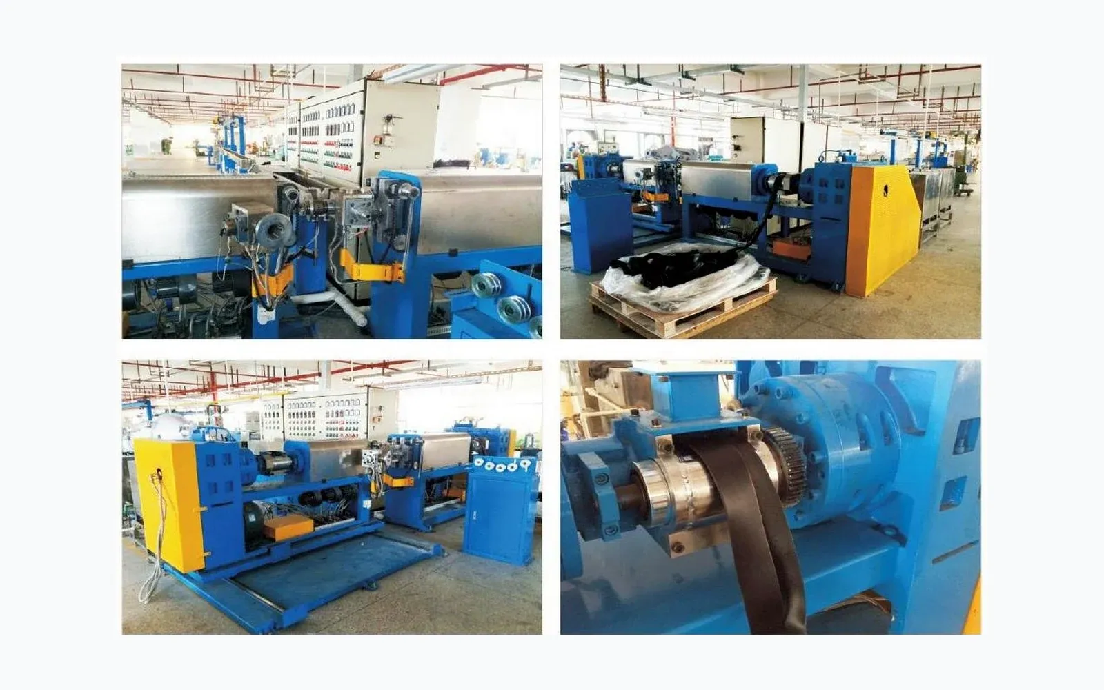 Irradiation cross-linking line for oil-resistant rolling-stock cable